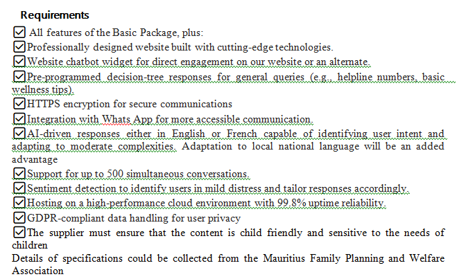 Call for proposal- Creation for a web based solution for youths aged 10-18 years 